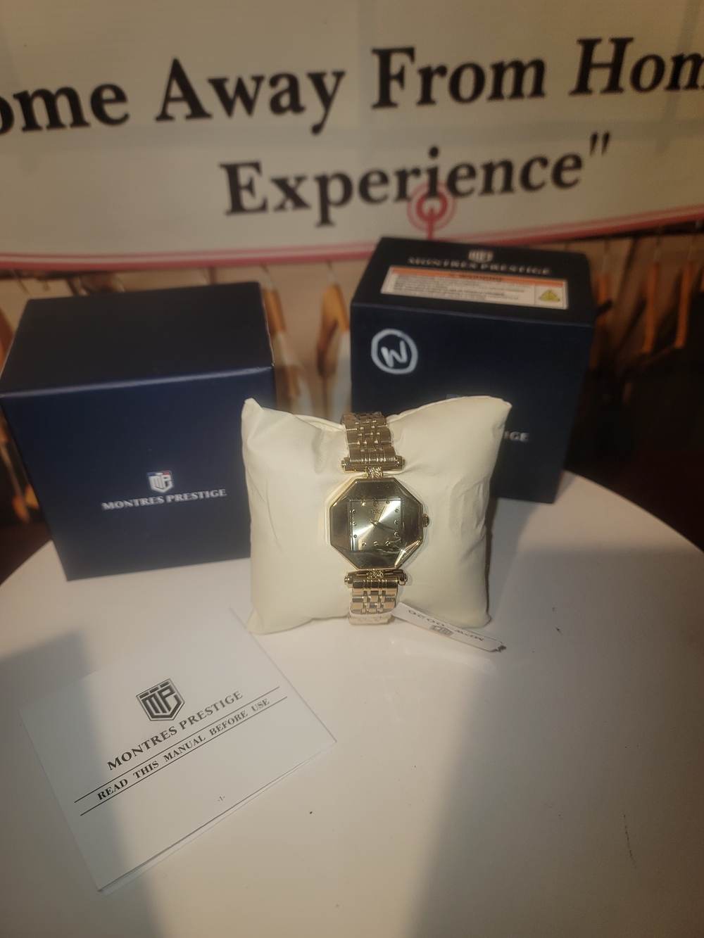 Women's Gold Octagon Bracelet Watch by Montres Prestige